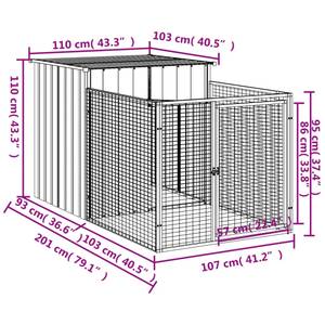 Niche pour chien 3030300 Gris lumineux - 201 x 110 cm