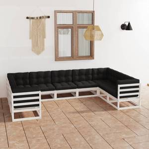 Garten-Lounge-Set (9-teilig) 3009775-2 Anthrazit - Weiß