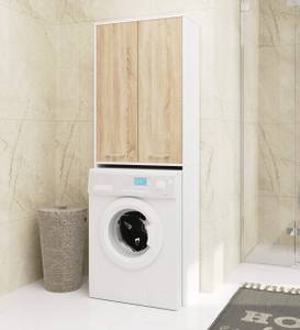 Meuble pour machine à laver FIN 2T Imitation chêne de Sonoma - Blanc