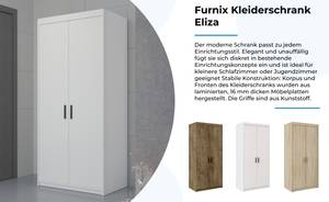 FURNIX Kleiderschrank Eliza 2D Weiß Weiß