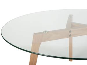 Table basse MINNESOTA Marron - Verre - 90 x 45 x 90 cm