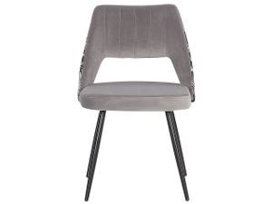 Chaise de salle à manger ANSLEY Noir - Gris - Gris lumineux