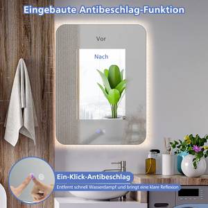 LED-Spiegel Badspiegel Silber - Glas - 60 x 5 x 80 cm