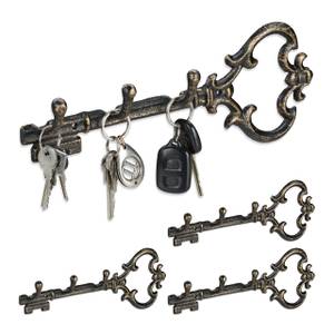 Panneau à clés vintage noir-or lot de 4 Noir - Doré