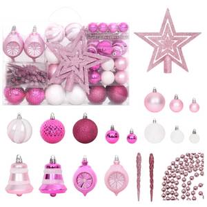 Weihnachtskugel-Set (108-teilig) 3028562 Pink - Weiß