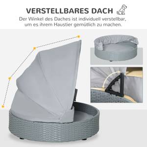 Hundehütte D02-104 Grau - Polyrattan - 76 x 60 x 76 cm