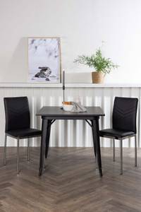 Essgruppe Tempe 43 (3-teilig) Schwarz - Massivholz - 80 x 75 x 80 cm