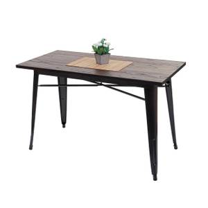 Table pour salle à manger H10a Marron - Métal - Bois/Imitation - 120 x 76 x 60 cm
