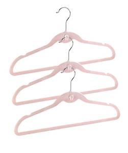 Beflockter Kleiderbügel, 7-teilig Pink - Kunststoff - 41 x 23 x 1 cm