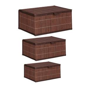 Lot de 6 paniers de rangement en bambou Marron foncé