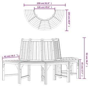 Banc de tour d'arbre 3018079 104 x 208 cm