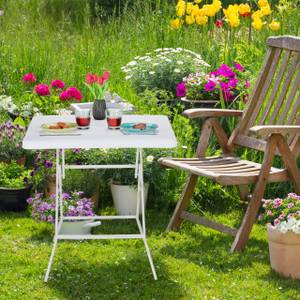 Gartentisch in Holzoptik Weiß