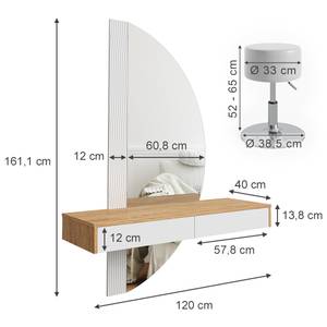 Schminktisch Melisa 40873 Braun - Weiß - Holzwerkstoff - 120 x 162 x 40 cm