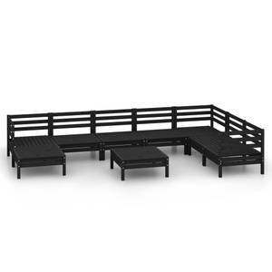 Garten-Lounge-Set Schwarz - Massivholz - Holzart/Dekor - 64 x 29 x 64 cm