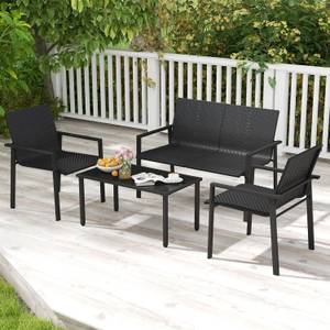 Gartenmöbel-Set ZB33880 (4-teilig) Schwarz