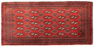 Turkaman - 100x50cm Rot - Naturfaser - 50 x 1 x 100 cm