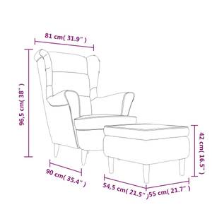 Sessel mit Hocker 3006422-2 Braun