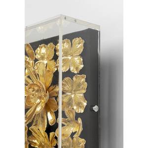 Tableau déco 3D fleurs 80x80cm Doré - Bois manufacturé / Tissu - 80 x 80 cm
