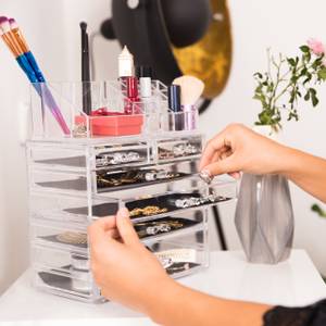 Make Up Organizer mit 8 Schubladen Durchscheinend