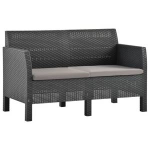 Garten-Lounge-Set (3-teilig) Grau - Kunststoff - 122 x 76 x 65 cm