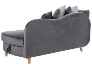 Chaise longue MERI Gris foncé - Gris - Chêne clair - Accoudoir monté à droite (vu de face)