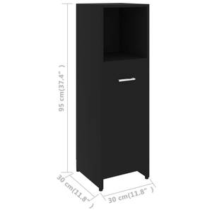 Badezimmerschrank (4er Set) 3008969 Schwarz - Holzwerkstoff - Massivholz - 60 x 184 x 60 cm