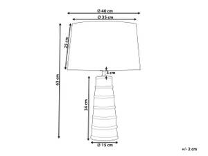 Tischlampen VINCES Blau - Weiß - Keramik - 40 x 62 x 40 cm