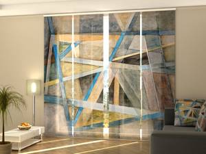 Flächenvorhänge Geometrisch (4er Set) Textil - 60 x 300 x 8 cm