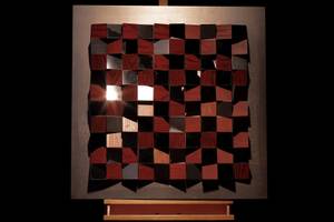 Tableau 3D Precious Strategy Marron - Matière plastique - En partie en bois massif - 85 x 85 x 8 cm