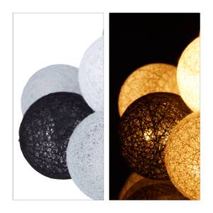 Guirlande Lumineuse LED 10 Boules Coton Noir - Gris - Blanc