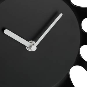 Horloge murale au design noir Noir - Blanc - Matière plastique - 23 x 25 x 6 cm