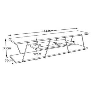 Meuble TV Säffle Imitation noyer - Largeur : 143 cm