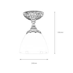 Deckenlampe BEATRICE Braun - Grau - Weiß - Glas - Metall - 14 x 19 x 14 cm