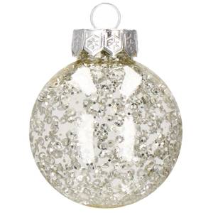 Weihnachtsbaumkugeln Federn 30stk Silber - Kunststoff - 6 x 6 x 6 cm