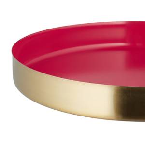 Zweifarbiges Serviertablett Edelstahl Gold - Rot - Metall - 32 x 4 x 32 cm