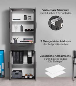 Mehrzweckschrank Set 2-teilig Schränke Schwarz