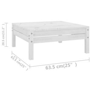 Garten-Lounge-Set Weiß - Massivholz - Holzart/Dekor - 64 x 29 x 64 cm