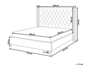 Lit double LUBBON Gris - Argenté - 189 x 142 x 215 cm