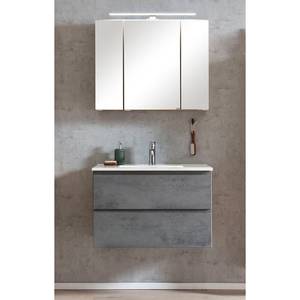 Waschplatz Set VASTO-CONCRETE (2-tlg.) Braun - Holzwerkstoff - 80 x 200 x 47 cm