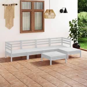 Garten-Lounge-Set Weiß - Massivholz - Holzart/Dekor - 64 x 29 x 64 cm