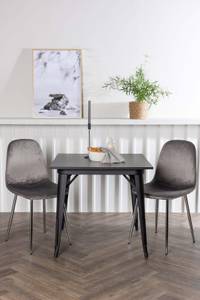 Essgruppe Tempe 40 (3-teilig) Schwarz - Massivholz - 80 x 75 x 80 cm