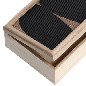 Aufbewahrungsbox "Black Mosaic", Holz Braun - Holzwerkstoff - 16 x 9 x 24 cm