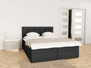 Boxspringbett Doppelbett Adamo Schwarz - Breite: 160 cm