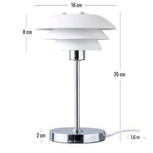 Lampe de Table DL16 Blanc - Métal - 16 x 25 x 16 cm