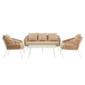 Gartenmöbel-Set BENGAL Beige - Metall - 152 x 71 x 71 cm