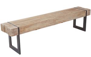 Sitzbank A15 Braun - Holzwerkstoff - Metall - Holzart/Dekor - Holz teilmassiv - 195 x 45 x 34 cm