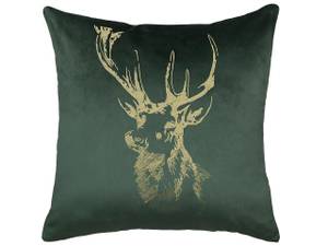 Coussin décoratif BLITZEN Doré - Vert - Textile - 45 x 12 x 45 cm