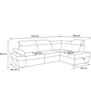 Ecksofa RATLO rechts Grau - Textil - Holz teilmassiv - 270 x 110 x 190 cm