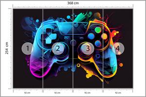 Fototapete GAMEPAD Abstraktes Muster 368 x 254 x 254 cm