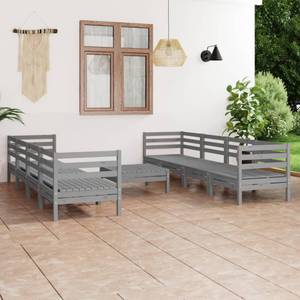 Salon de jardin Gris - Bois massif - Bois/Imitation - 64 x 29 x 64 cm